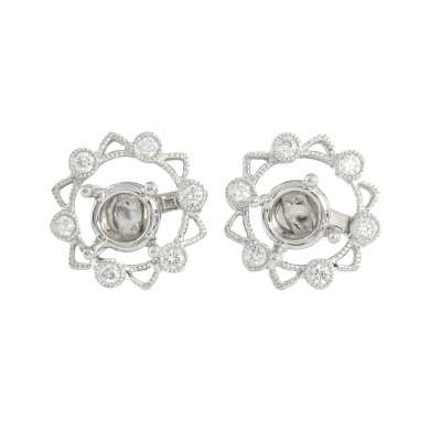 18ct White Gold Detachable Earring Mounting