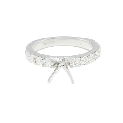 18ct Gold Semi Mount Ring with Diamonds