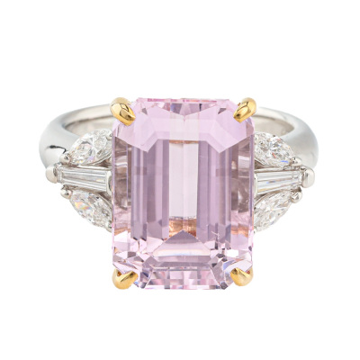 9.60ct Kunzite and Diamond Ring