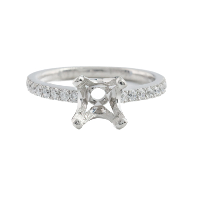Platinum-950 Semi Mount Ring with Diamonds