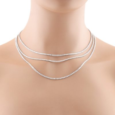 10.22ct Diamond 3 Row Tennis Bracelet