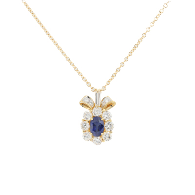 0.96ct Sapphire and Diamond Pendant