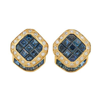 3.71ct Sapphire and Diamond Earrings