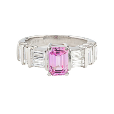 1.39ct Pink Sapphire and Diamond Ring