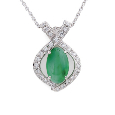 2.71ct Jadeite Jade and Diamond Pendant