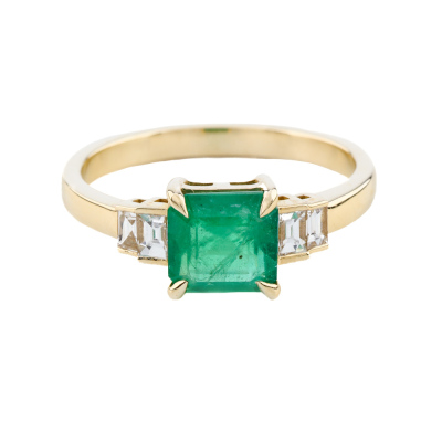 1.48ct Emerald and Diamond Ring GSL