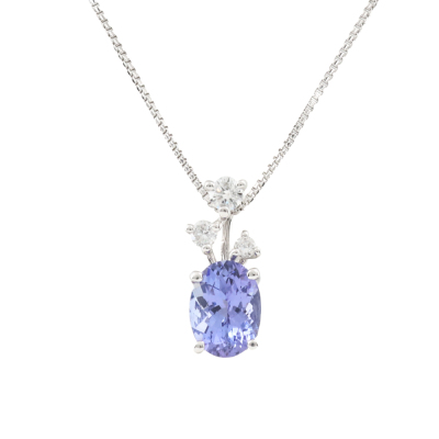1.40ct Tanzanite and Diamond Pendant