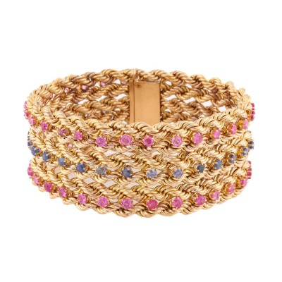 9.24ct Blue and Pink Sapphire Bracelet