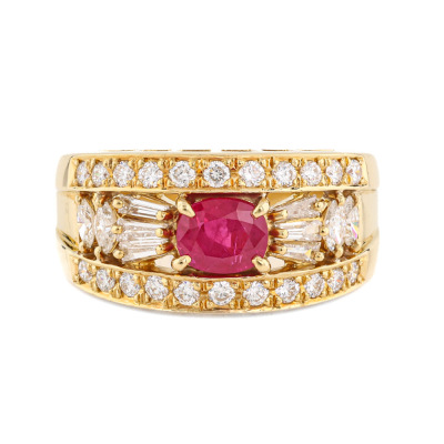 1.23ct Ruby and Diamond Ring