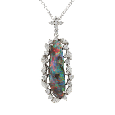8.83ct Opal and Diamond Pendant