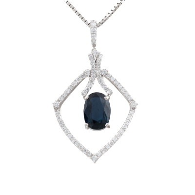 2.02ct Sapphire and Diamond Pendant