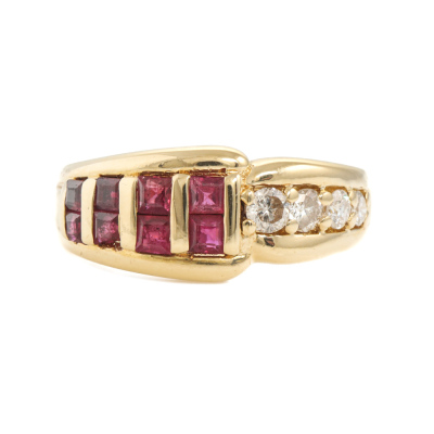 0.73ct Ruby and Diamond Ring