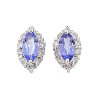 0.59ct Tanzanite and Diamond Stud Earrings