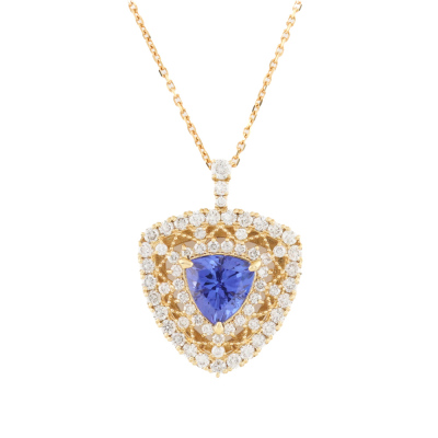 1.56ct Tanzanite and Diamond Pendant