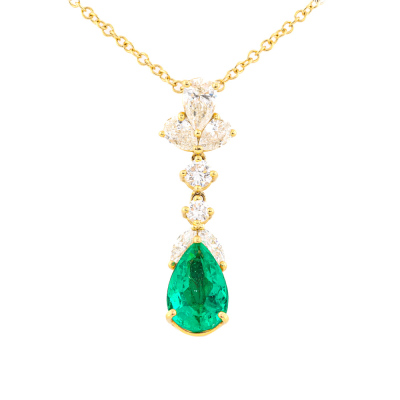 2.59ct Colombian Emerald and Diamond Pendant