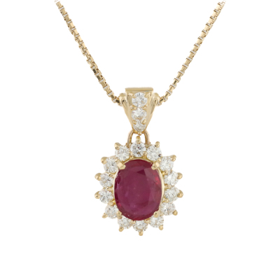 2.23ct Ruby and Diamond Pendant