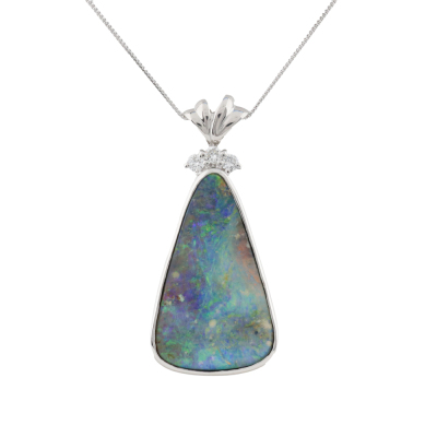14.52ct Black Opal and Diamond Pendant