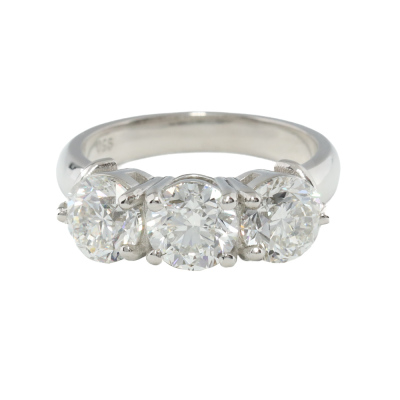 3.01ct Diamond Trilogy Ring GIA G VS2, H SI1