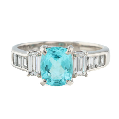 1.24ct Paraiba Tourmaline & Diamond Ring
