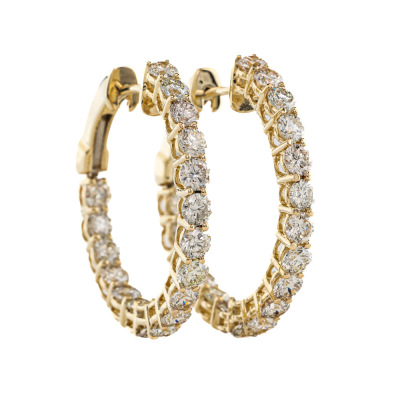 3.98ct Diamond Hoop Earrings