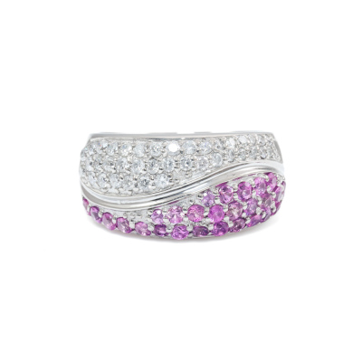 0.88ct Sapphire and 0.50ct Diamond Ring