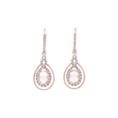 1.37ct Morganite and Diamond Earrings