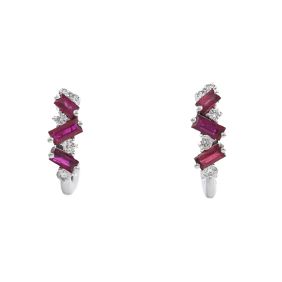 0.46ct Ruby and Diamond Earrings
