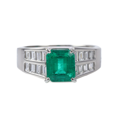 1.44ct Colombian Emerald & Diamond Ring