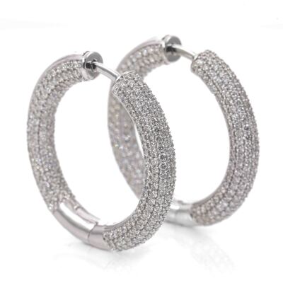 4.92ct Diamond Hoop Earrings