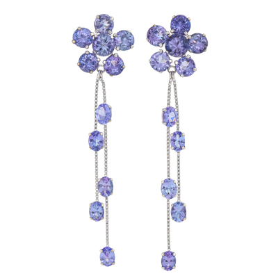 3.19ct Tanzanite Drop Earrings