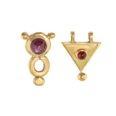 Ruby & Garnet Pendant Set, 23ct Gold 15.5g