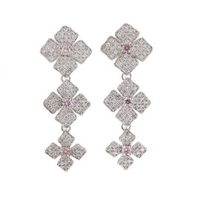 Argyle Origin Pink & White Diamond Earrings GSL
