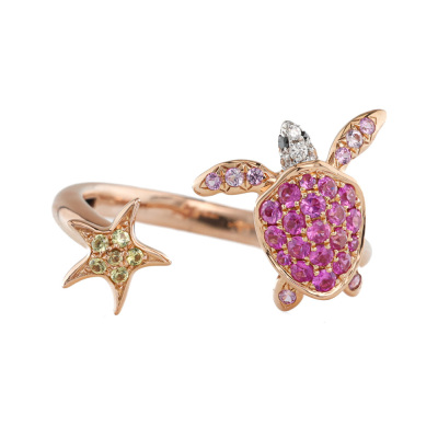 Pink & Yellow Sapphire and Diamond Ring