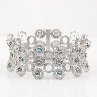 6.24ct Natural Alexandrite & Diamond Bracelet