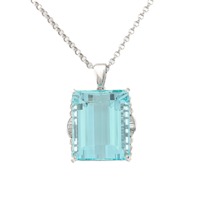 52.94ct Aquamarine and Diamond Pendant