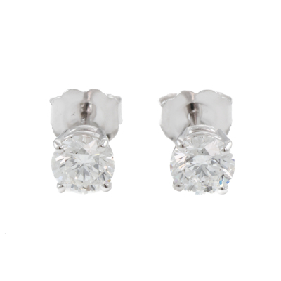 0.90ct Diamond Studs GIA D SI1-SI2