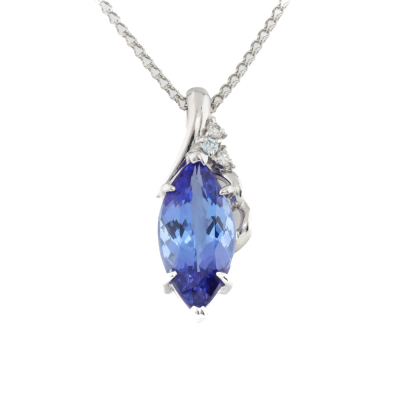 3.57ct Tanzanite and Diamond Pendant