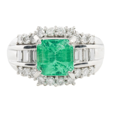 1.88ct Colombian Emerald and Diamond Ring