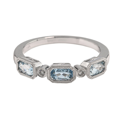 0.59ct Aquamarine and Diamond Ring