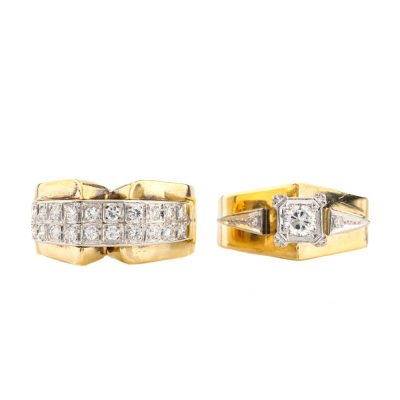 Set of 2 Diamond Dress Rings