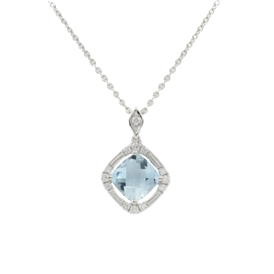 1.11ct Aquamarine and Diamond Pendant