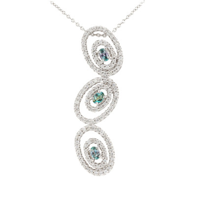 0.35ct Alexandrite and Diamond Pendant