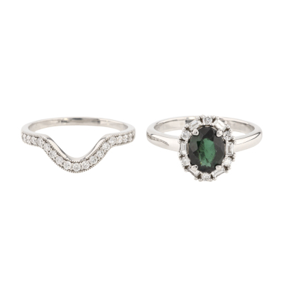 1.50ct Tourmaline & Diamond Ring Set