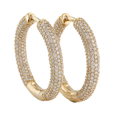 4.07ct Diamond Hoop Earrings