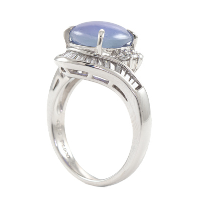 4.29ct Star Sapphire and Diamond Ring