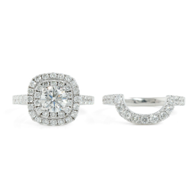 0.97ct Diamond Bridal Ring Set GIA E SI1