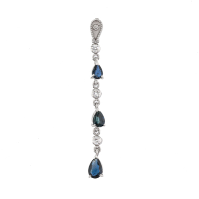 0.90ct Blue Sapphire and Diamond Pendant