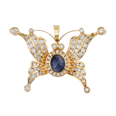 2.40ct Sapphire and Diamond Pendant