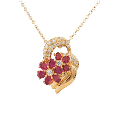 2.10ct Ruby and Diamond Pendant