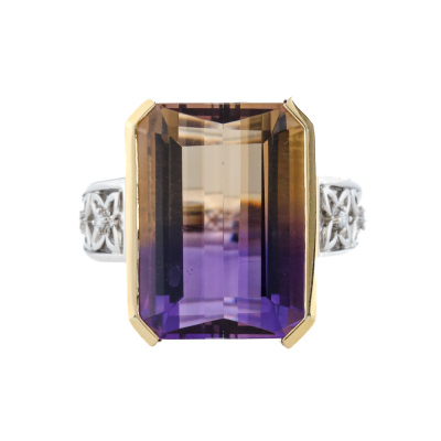 16.41ct Ametrine and Diamond Ring